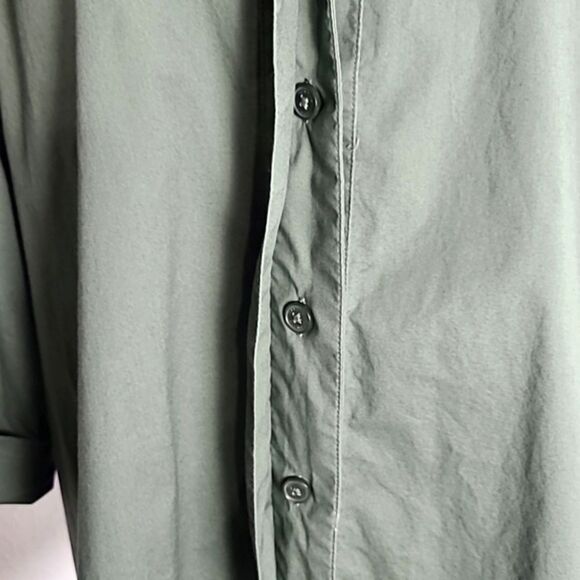 Martha Stewart Army Green High-Low Buttondown Blouse, Size XL - Picture 5 of 11